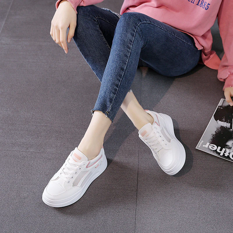 Damen sportliche Sneakers mit atmungsaktiver Mesh-Oberfläche und modischem Design Heidi Mode - Image 3