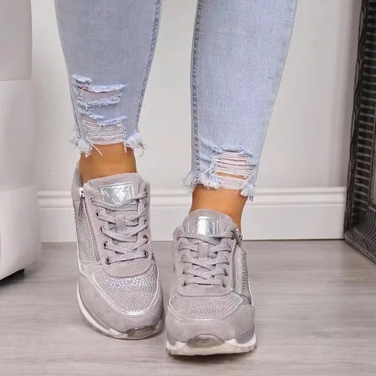Damen Sportliche Sneakers mit atmungsaktiver Mesh-Oberfläche und modischem Reißverschluss Heidi Mode - Image 6