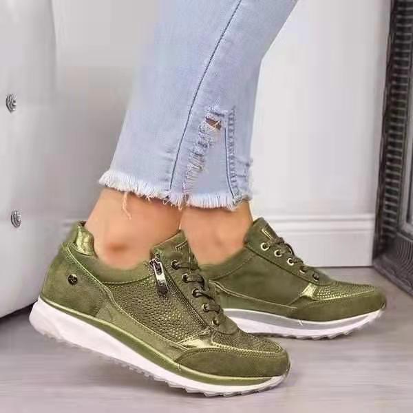 Damen Sportliche Sneakers mit atmungsaktiver Mesh-Oberfläche und modischem Reißverschluss Heidi Mode - Image 7