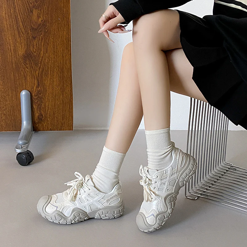 Damen sportliche Sneakers mit atmungsaktiver Mesh-Oberfläche und rutschfester Sohle Heidi Mode - Image 4