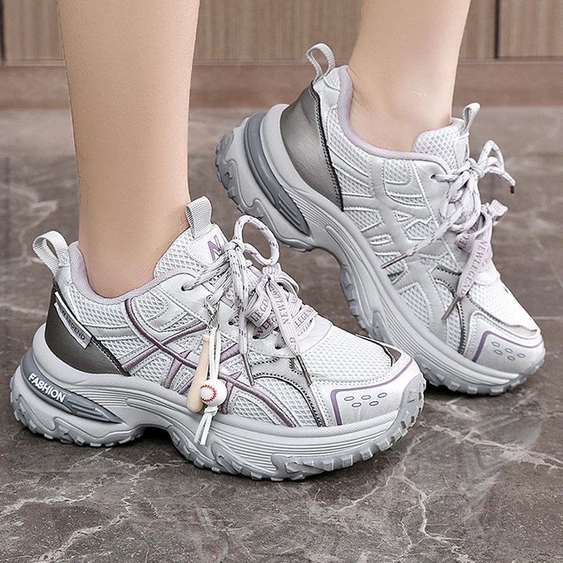 Damen Sportliche Sneakers mit atmungsaktiver Mesh-Oberfläche und stoßdämpfendem Fußbett Heidi Mode - Image 3
