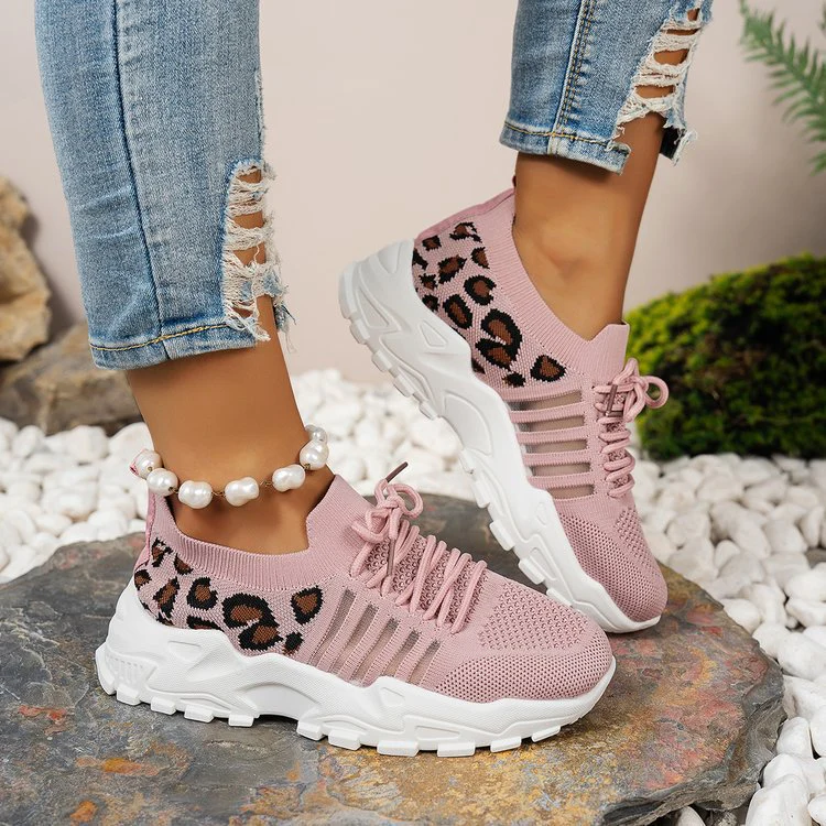 Damen Sportliche Sneakers mit atmungsaktiver Netzstruktur und modischem Leopardenmotiv Heidi Mode - Image 9