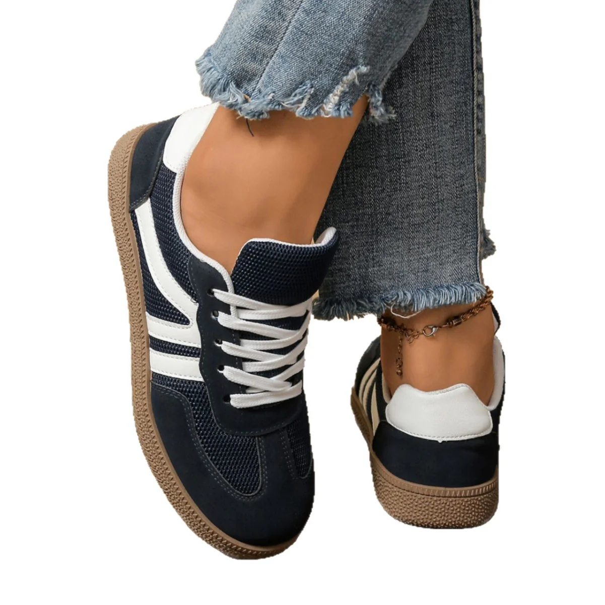 Damen Sportliche Sneakers mit atmungsaktiver Oberflächenstruktur und dämpfender Laufsohle Heidi Mode - Image 5