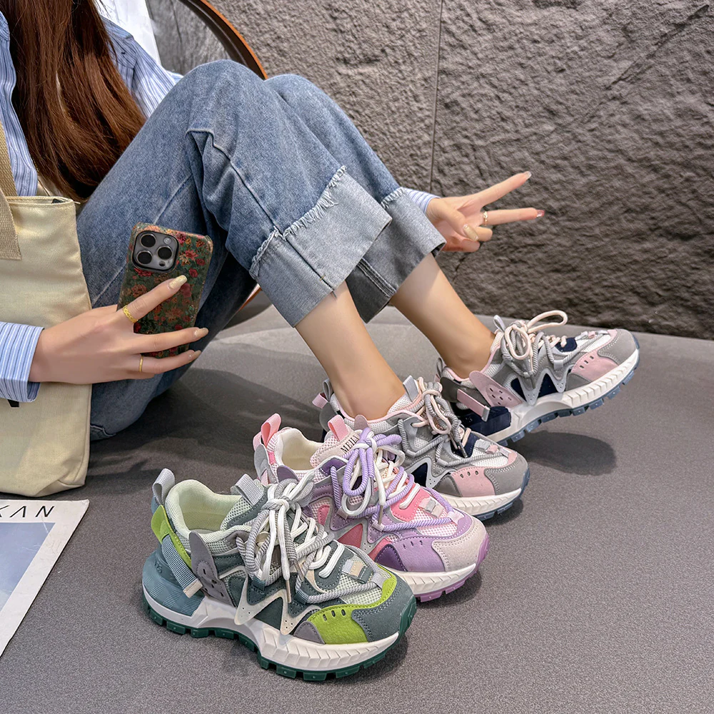 Damen sportliche Sneakers mit atmungsaktiver Obermaterialstruktur und rutschfester Sohle Heidi Mode - Image 4