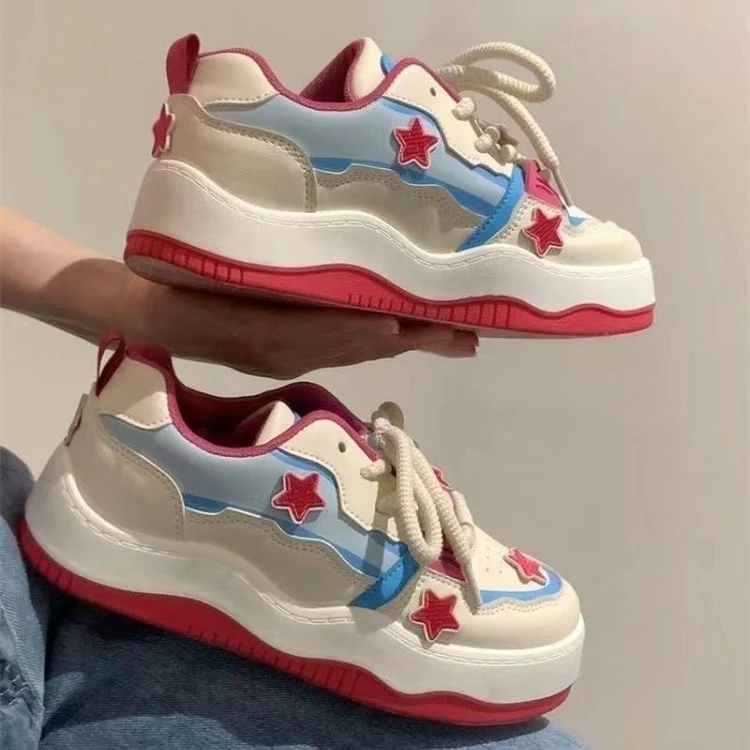 Damen Sportliche Sneakers mit auffälligem Sternen-Design und rutschfester Sohle Heidi Mode - Image 2