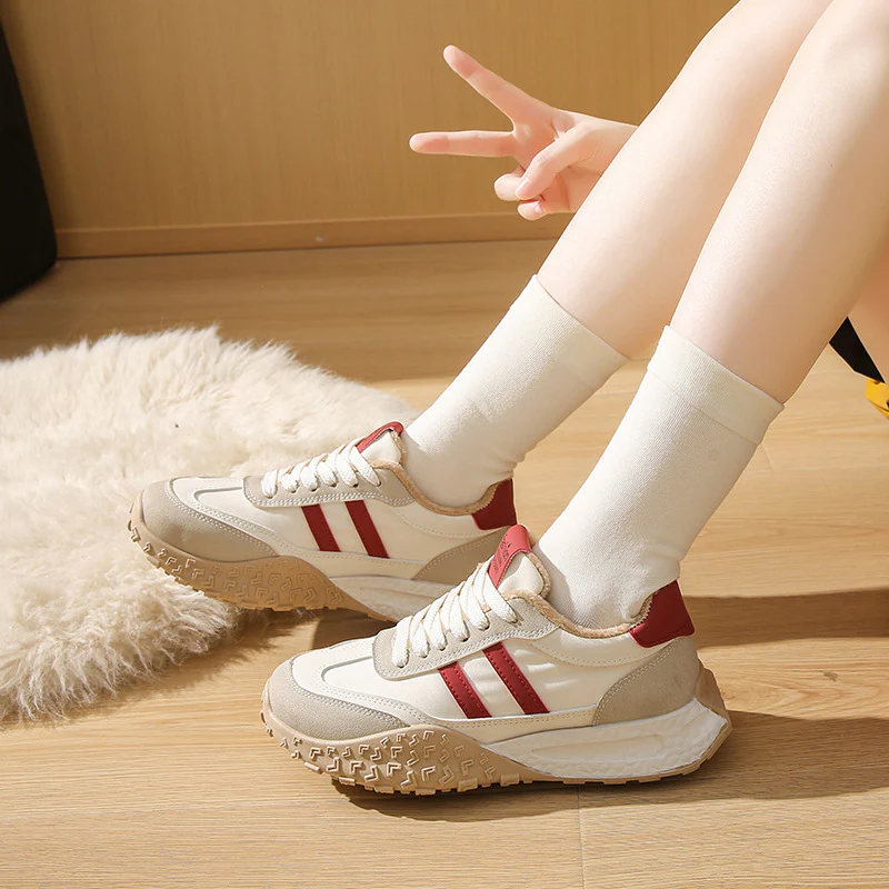 Damen Sportliche Sneakers mit bequemem Fleece-Innenfutter und rutschfester Sohle Heidi Mode - Image 3