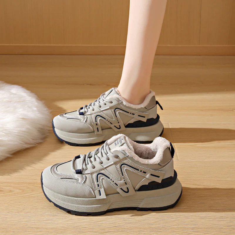 Damen Sportliche Sneakers mit bequemer Fleece-Innenausstattung Heidi Mode - Image 3