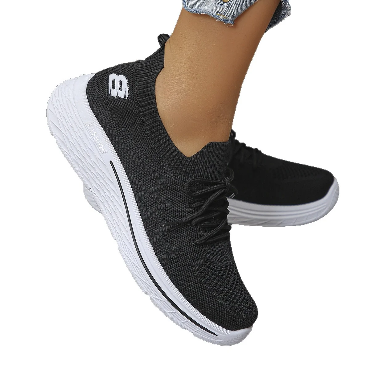 Damen Sportliche Sneakers mit elastischem Kragen und atmungsaktiver Mesh-Oberfläche Heidi Mode - Image 5
