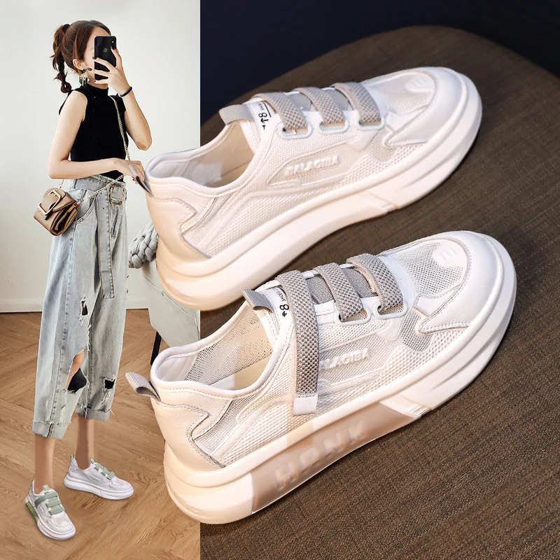 Damen Sportliche Sneakers mit elastischem Schnallenverschluss und atmungsaktiver Mesh-Oberfläche Heidi Mode - Image 4