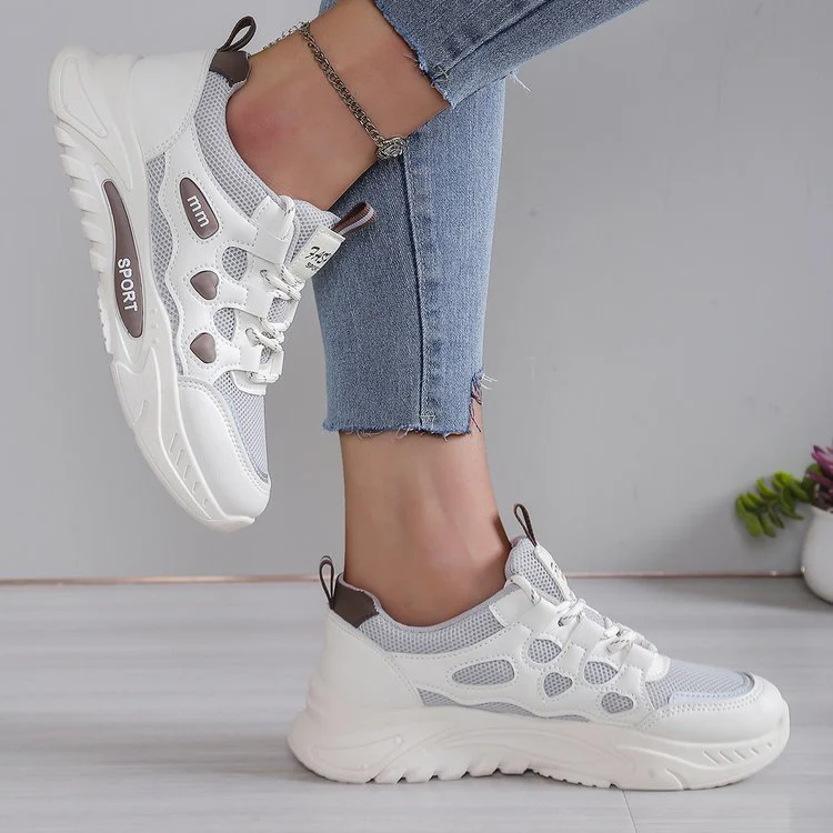 Damen Sportliche Sneakers mit elastischen Schnürsenkeln und atmungsaktiver Mesh-Oberfläche Heidi Mode - Image 2