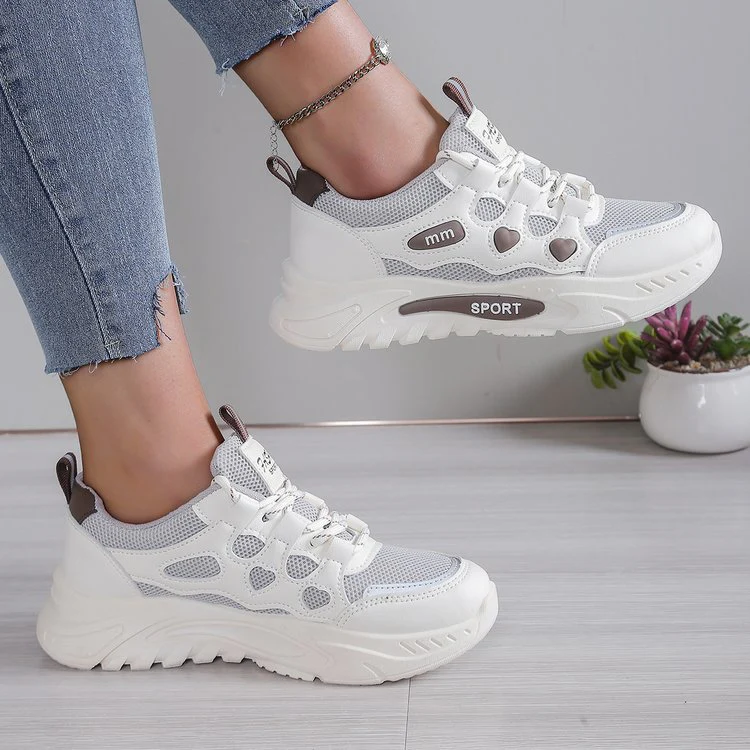 Damen Sportliche Sneakers mit elastischen Schnürsenkeln und atmungsaktiver Mesh-Oberfläche Heidi Mode - Image 3