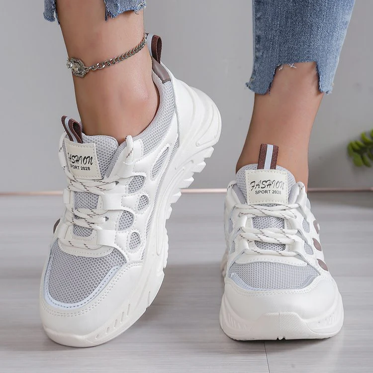 Damen Sportliche Sneakers mit elastischen Schnürsenkeln und atmungsaktiver Mesh-Oberfläche Heidi Mode - Image 4
