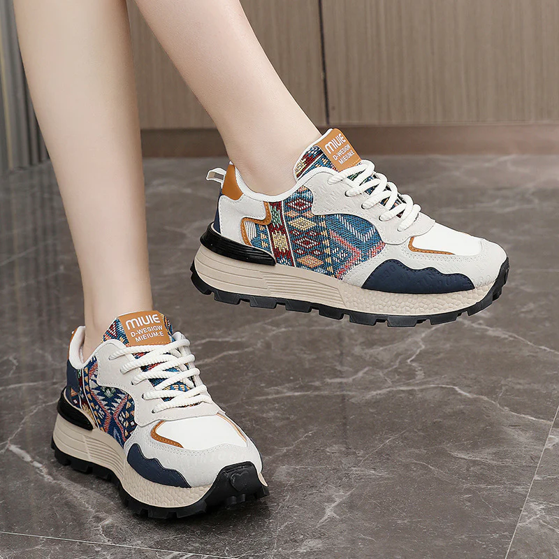 Damen Sportliche Sneakers mit farbenfrohem Ethno-Muster und rutschfester Sohle Heidi Mode - Image 3