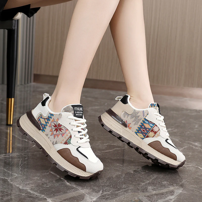 Damen Sportliche Sneakers mit farbenfrohem Ethno-Muster und rutschfester Sohle Heidi Mode - Image 4