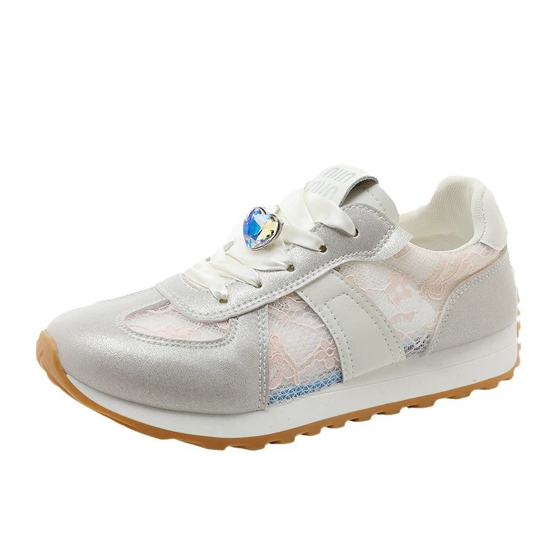 Damen sportliche Sneakers mit funkelndem Kristall und atmungsaktiver Oberfläche Heidi Mode - Image 5