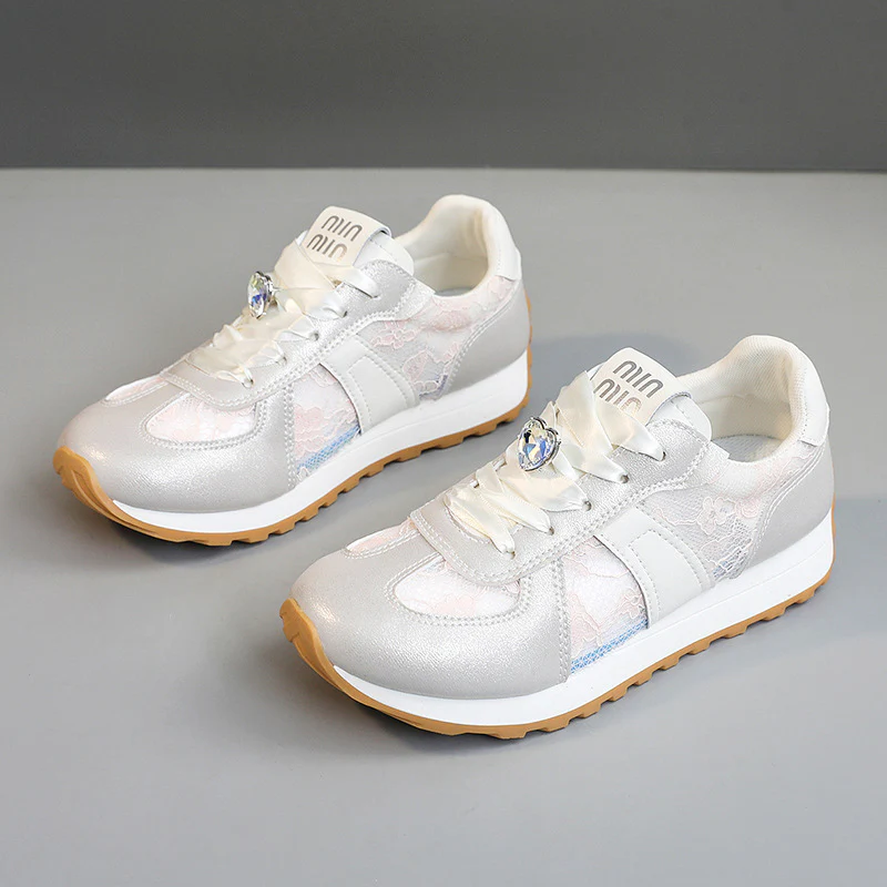 Damen sportliche Sneakers mit funkelndem Kristall und atmungsaktiver Oberfläche Heidi Mode - Image 7