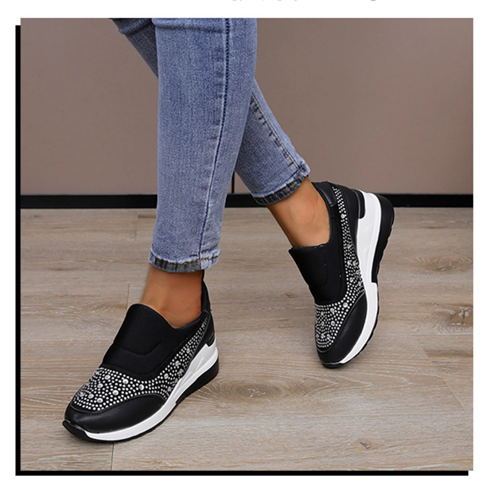 Damen Sportliche Sneakers mit funkelnden Strassdetails Heidi Mode - Image 3