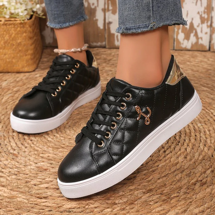 Damen Sportliche Sneakers mit gestepptem Obermaterial und glänzenden Akzenten Heidi Mode - Image 4