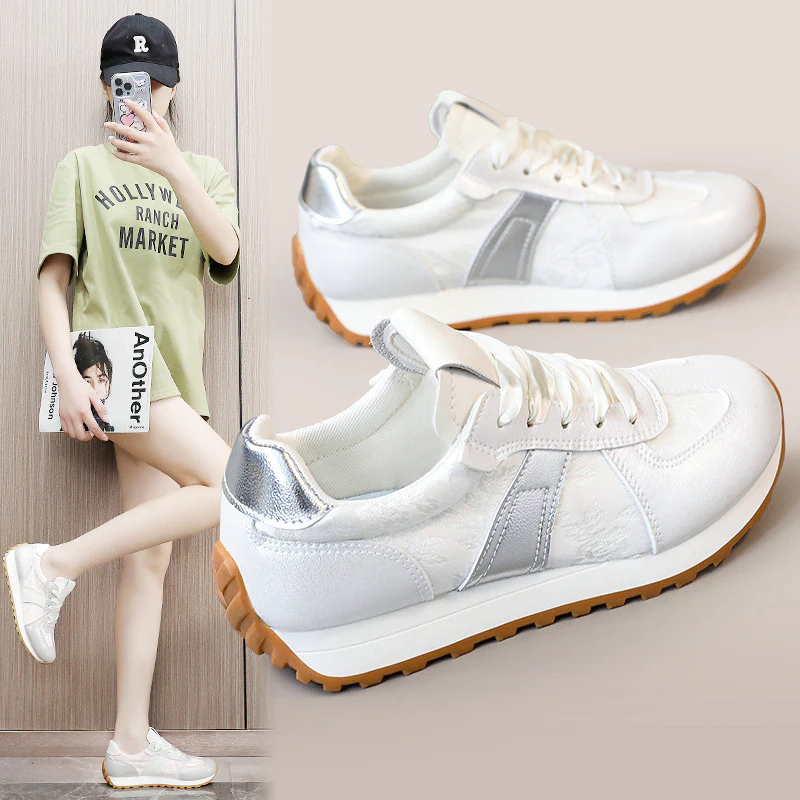 Damen sportliche Sneakers mit glänzenden Akzentdetails und atmungsaktiver Obermaterialstruktur Heidi Mode - Image 2