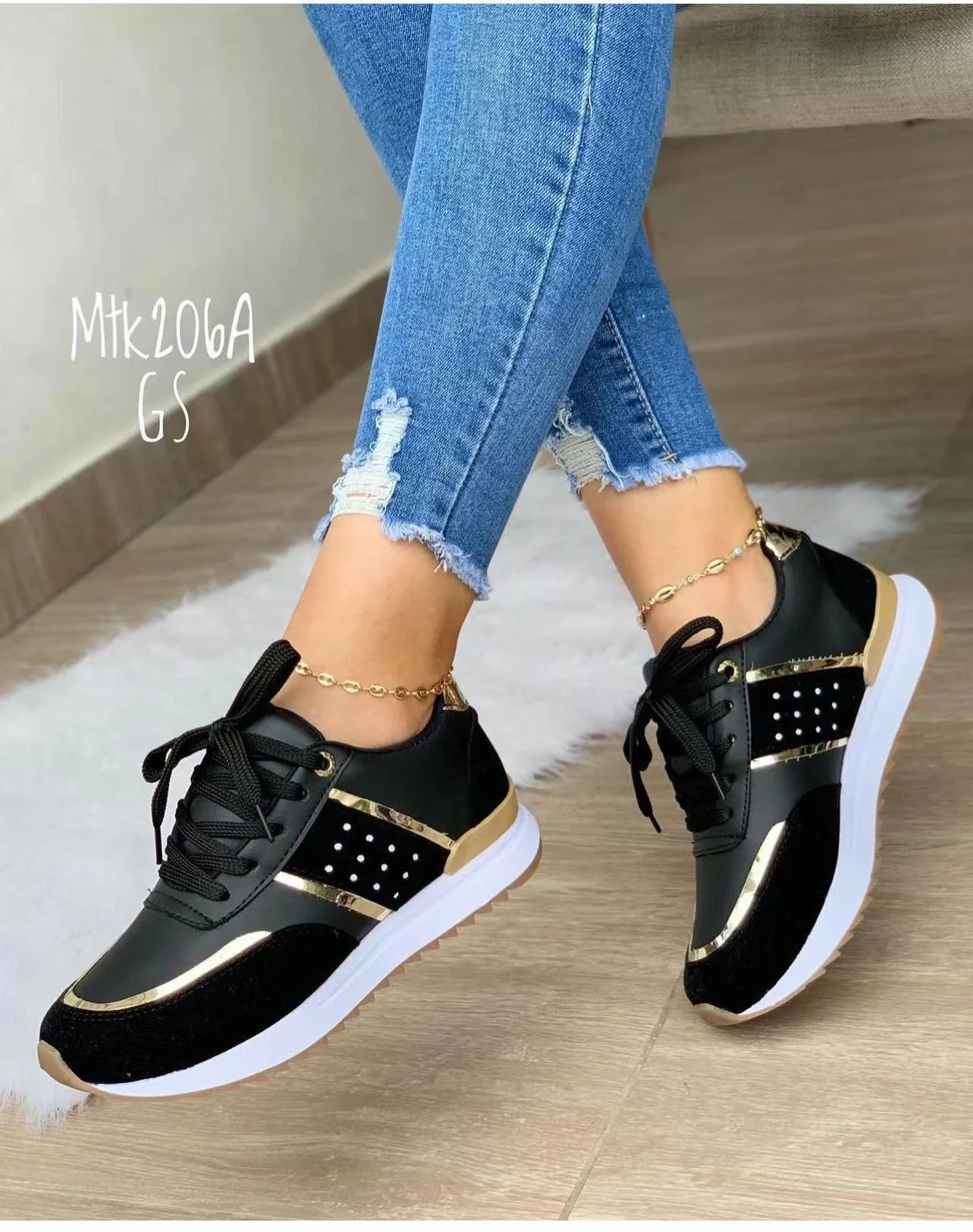 Damen Sportliche Sneakers mit Glitzer-Akzenten Heidi Mode - Image 2