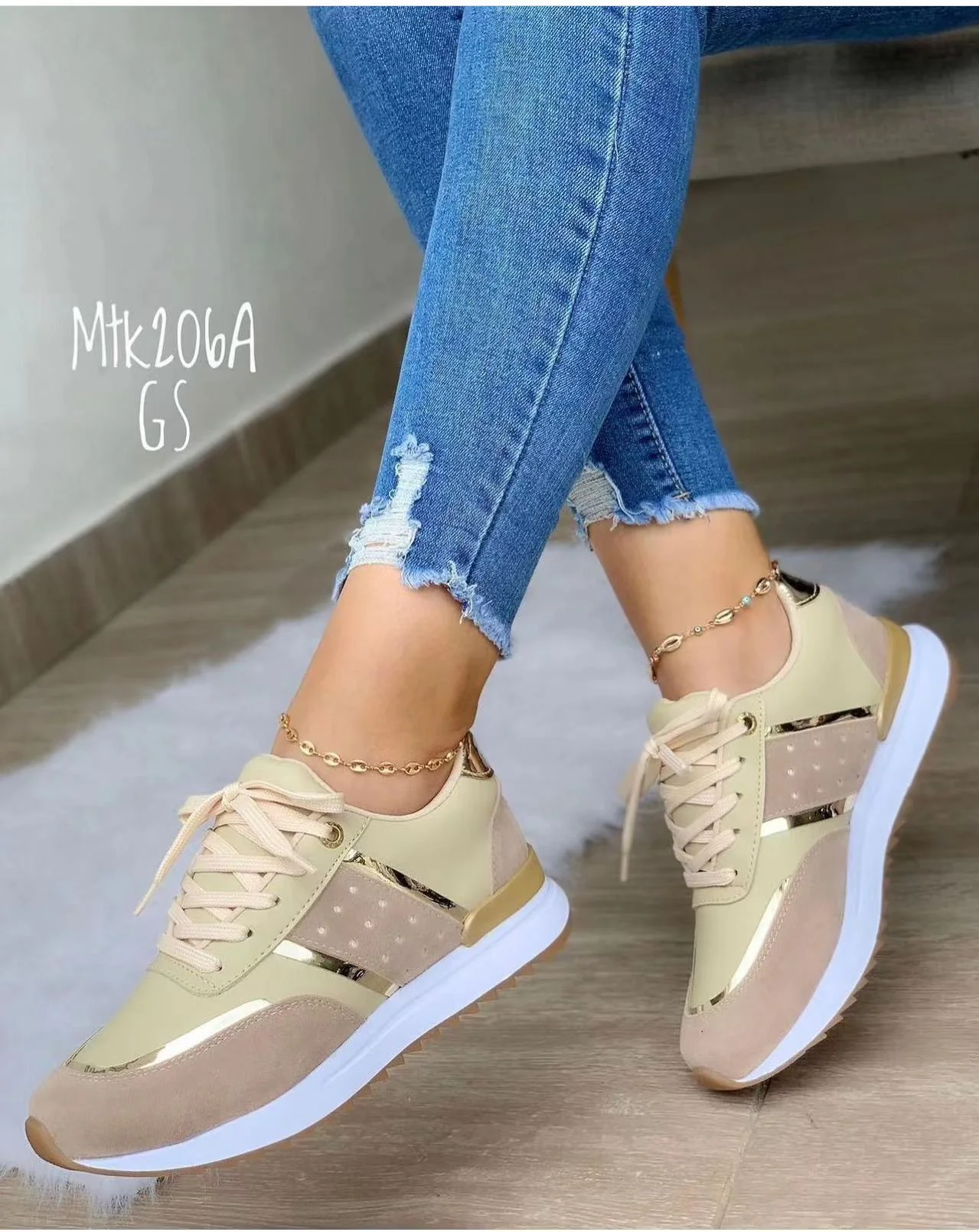 Damen Sportliche Sneakers mit Glitzer-Akzenten Heidi Mode - Image 3