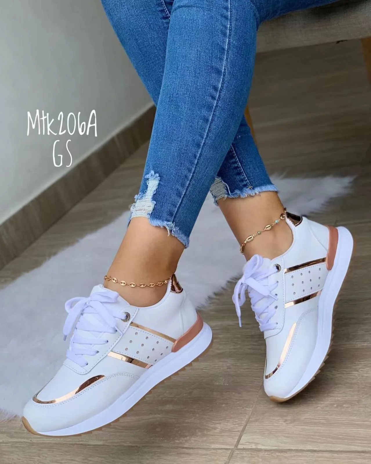 Damen Sportliche Sneakers mit Glitzer-Akzenten Heidi Mode - Image 7