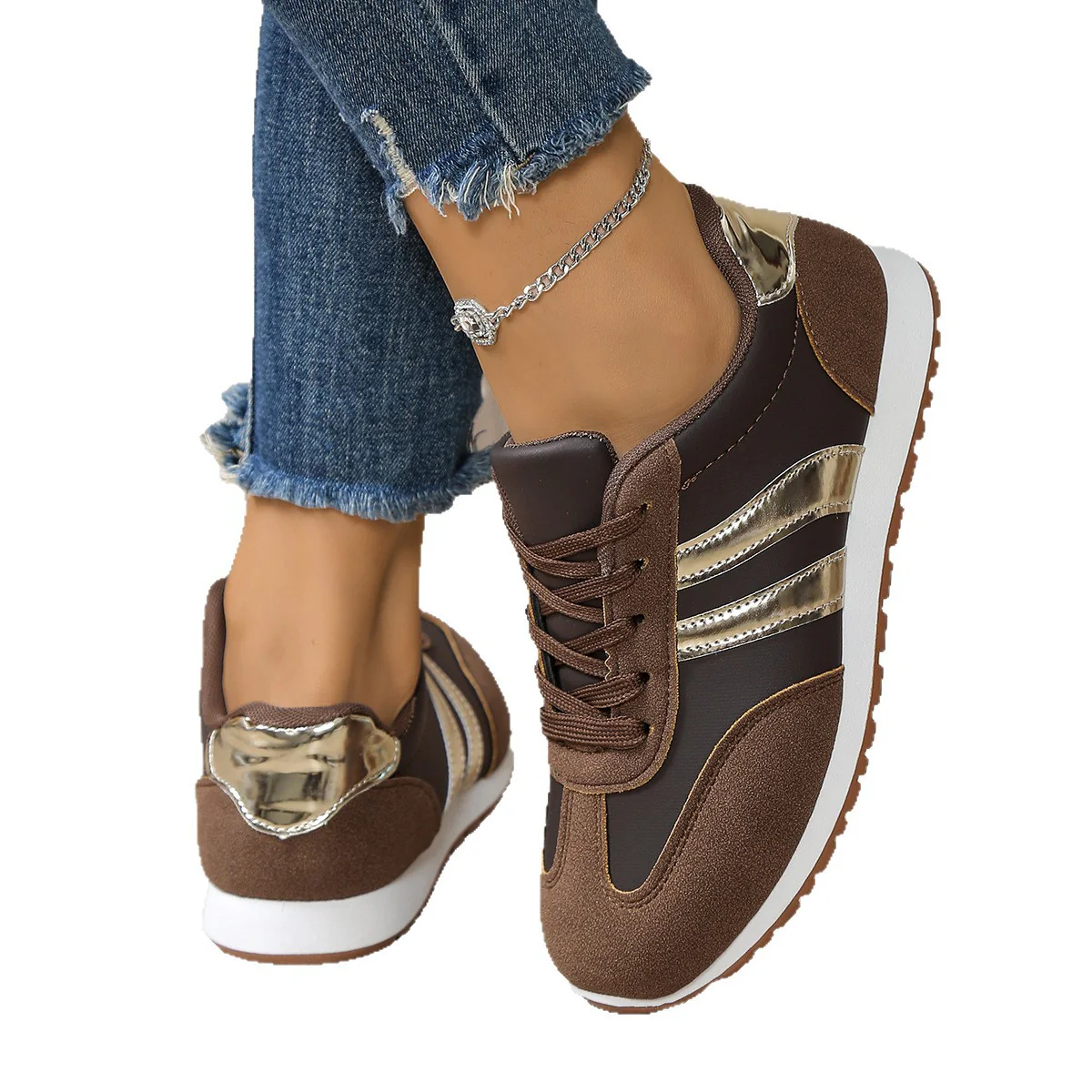 Damen Sportliche Sneakers mit Glitzerakzenten Heidi Mode - Image 5