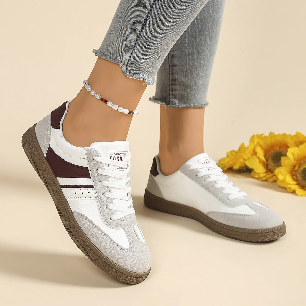 Damen Sportliche Sneakers mit hochwertiger Leder-Verarbeitung und rutschfester Gummisohle Heidi Mode - Image 4
