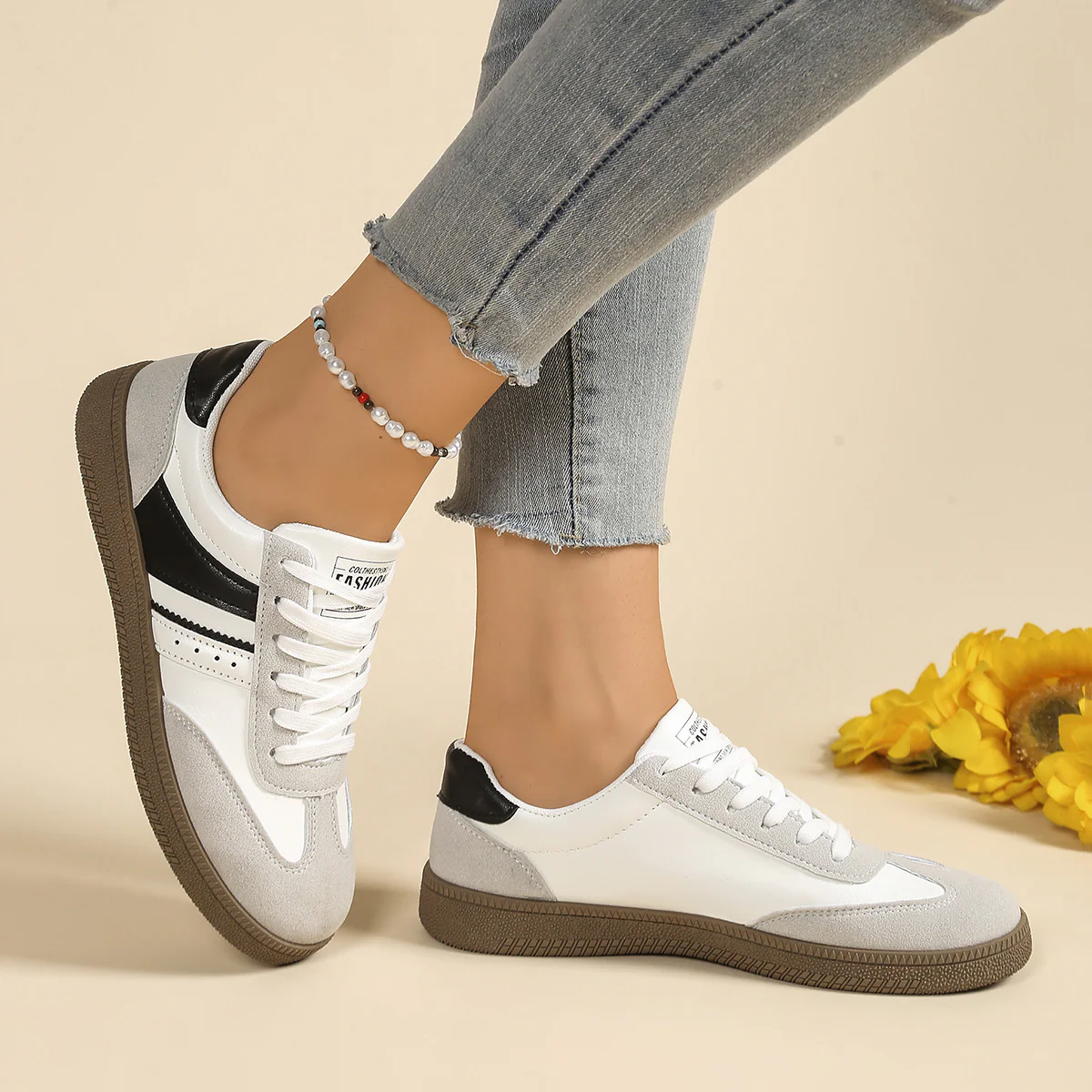 Damen Sportliche Sneakers mit hochwertiger Leder-Verarbeitung und rutschfester Gummisohle Heidi Mode - Image 6