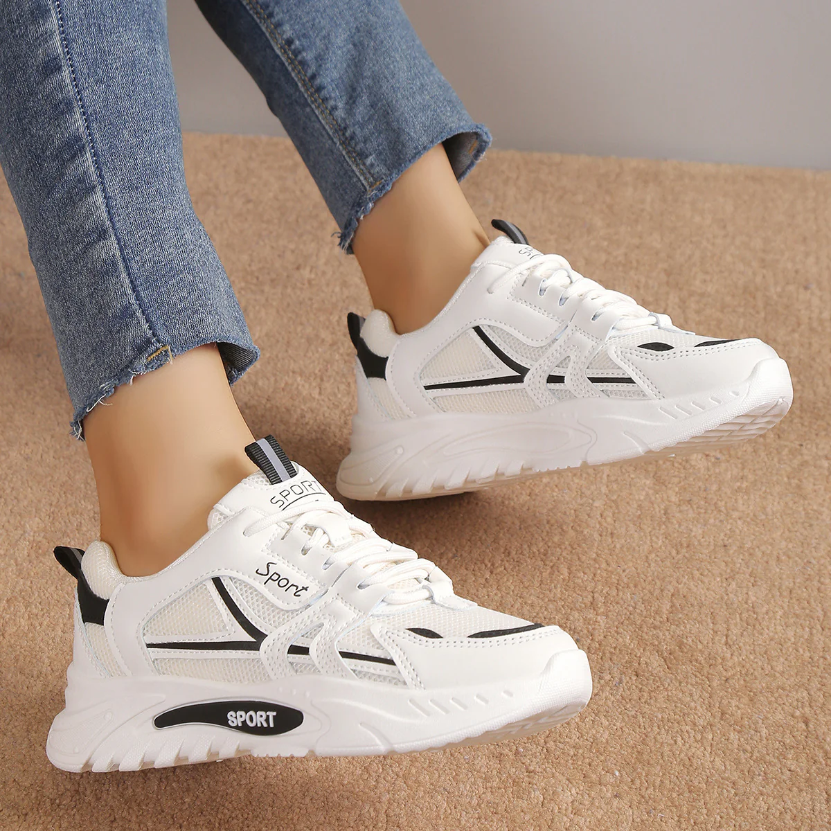 Damen Sportliche Sneakers mit innovativen Dämpfungselementen Heidi Mode - Image 2