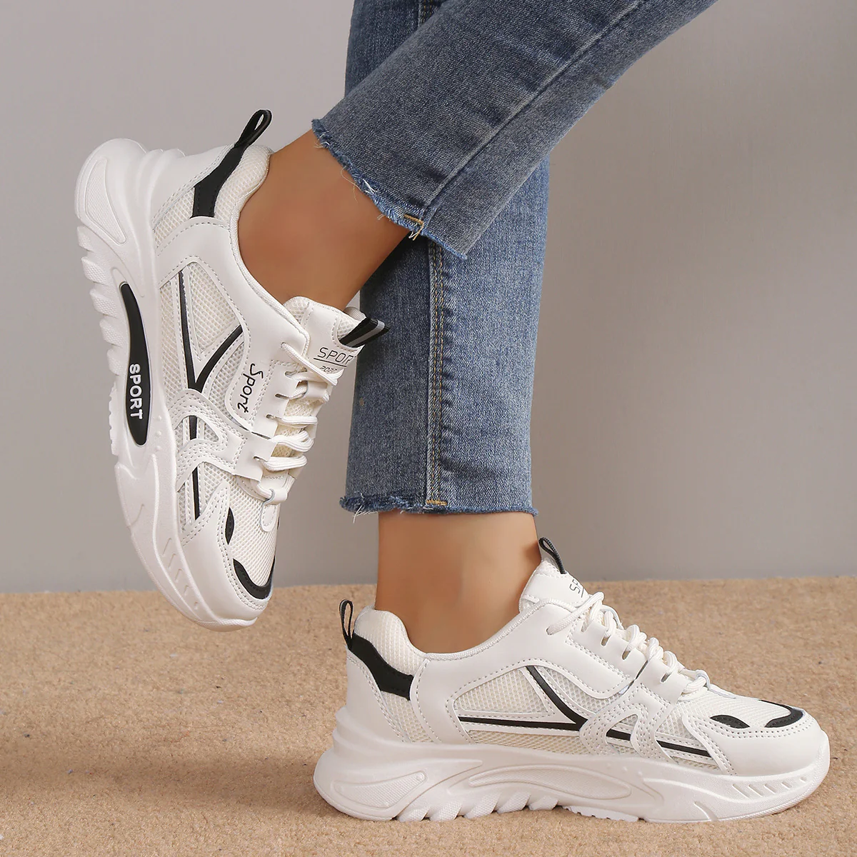 Damen Sportliche Sneakers mit innovativen Dämpfungselementen Heidi Mode - Image 4