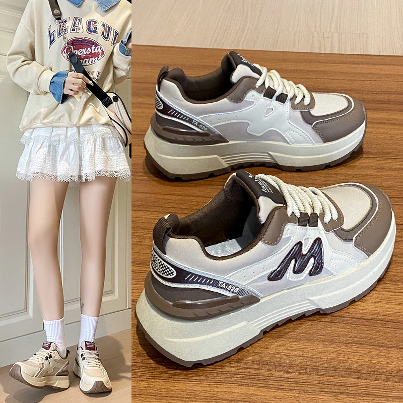 Damen Sportliche Sneakers mit mehrschichtigem Design und dämpfender Laufsohle Heidi Mode - Image 2