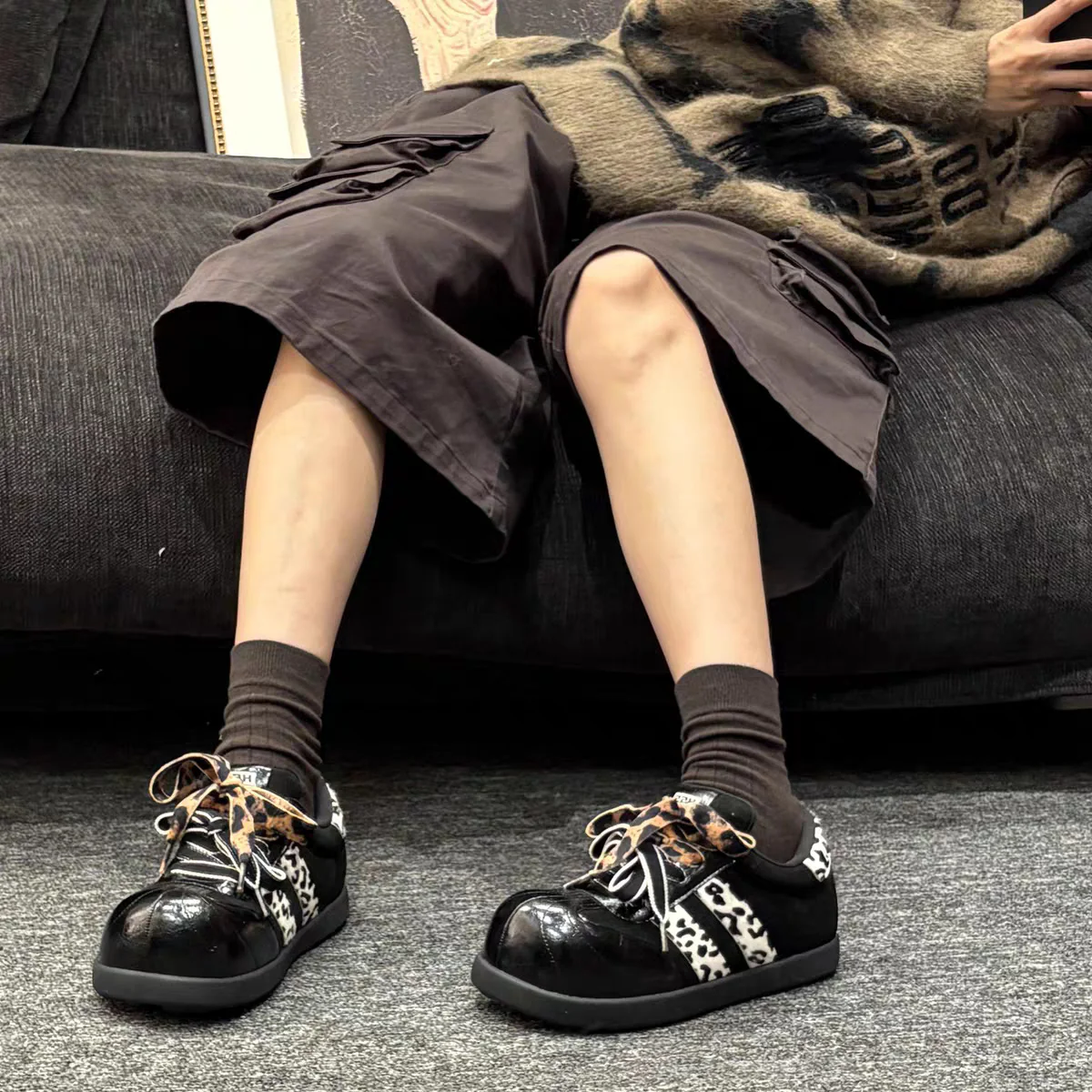 Damen Sportliche Sneakers mit modischem Animalprint und innovativem Schnürsystem Heidi Mode - Image 3