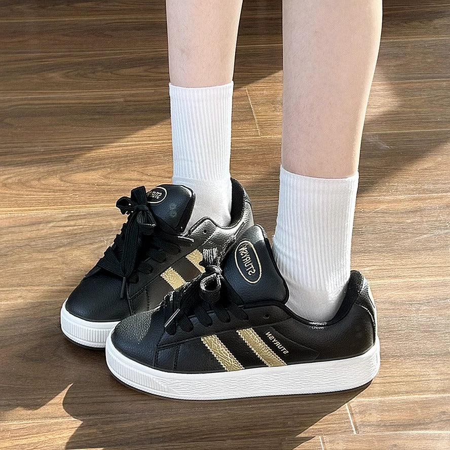 Damen Sportliche Sneakers mit modischem Lederdesign und stabiler Sohle Heidi Mode - Image 2
