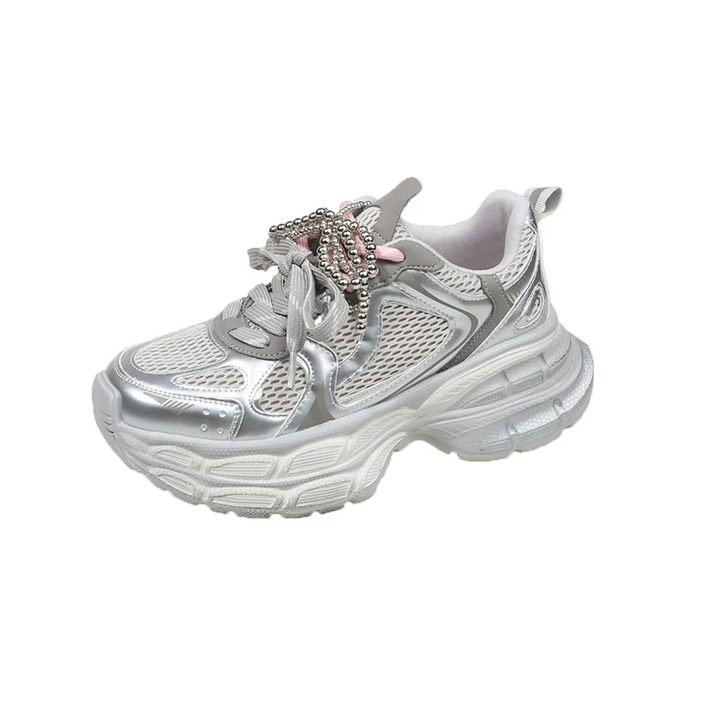 Damen sportliche Sneakers mit modischem Perlen-Schnürsystem Heidi Mode - Image 7