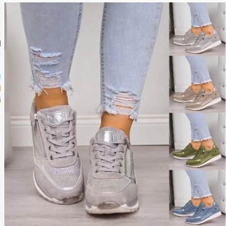 Damen Sportliche Sneakers mit modischem Reißverschluss und atmungsaktiver Oberfläche Heidi Mode - Image 2