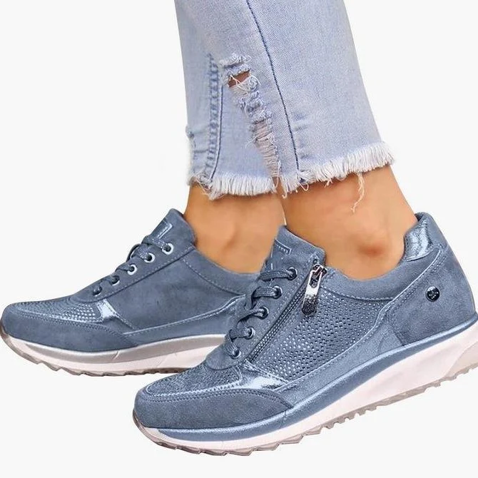 Damen Sportliche Sneakers mit modischem Reißverschluss und atmungsaktiver Oberfläche Heidi Mode - Image 3