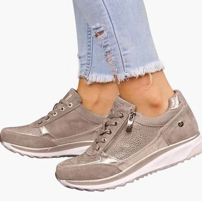 Damen Sportliche Sneakers mit modischem Reißverschluss und atmungsaktiver Oberfläche Heidi Mode - Image 4