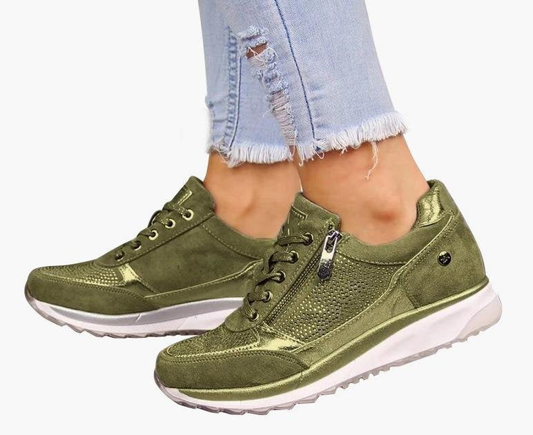 Damen Sportliche Sneakers mit modischem Reißverschluss und atmungsaktiver Oberfläche Heidi Mode - Image 6