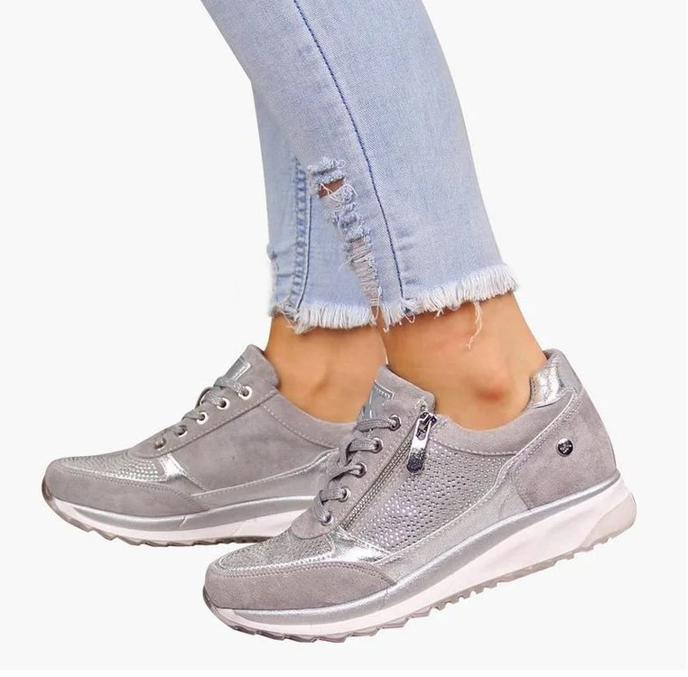 Damen Sportliche Sneakers mit modischem Reißverschluss und atmungsaktiver Oberfläche Heidi Mode - Image 9