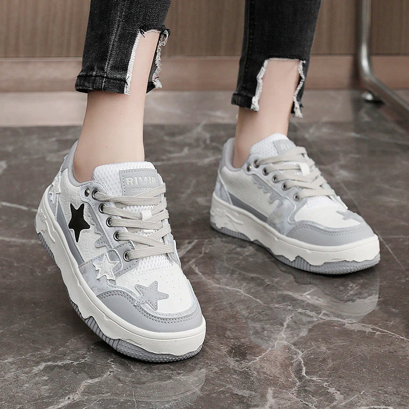 Damen Sportliche Sneakers mit modischem Stern-Design und atmungsaktiver Oberflächenstruktur Heidi Mode - Image 3