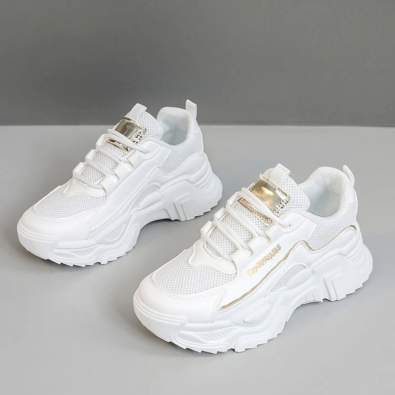 Damen Sportliche Sneakers mit modischer Metallic-Applikation und strukturierter Oberfläche Heidi Mode - Image 2