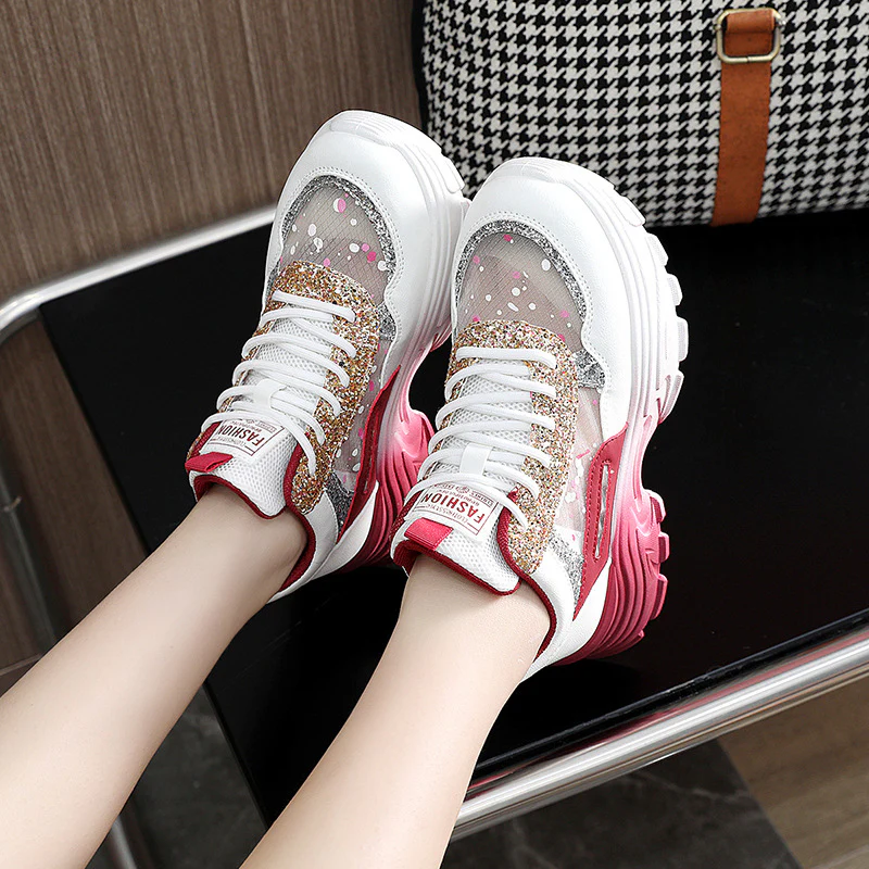 Damen Sportliche Sneakers mit schimmernden Akzenten und bequemer Dämpfung Heidi Mode - Image 2