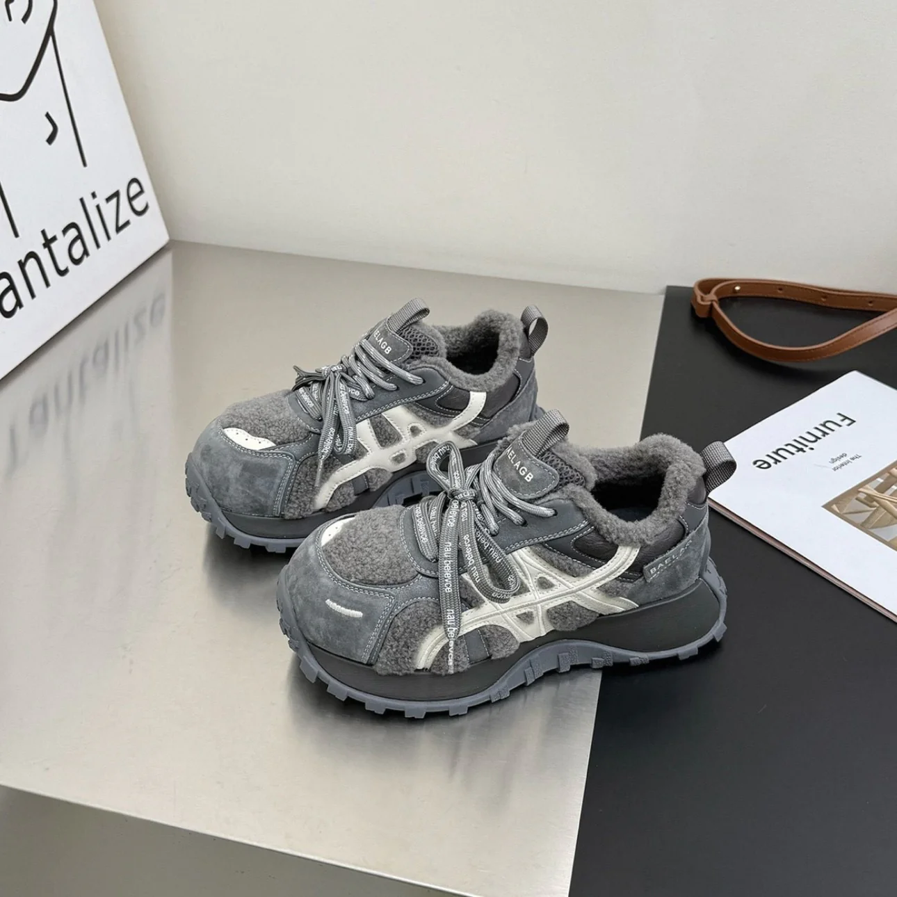 Damen Sportliche Sneakers mit warmem Innenfutter und rutschfester Laufsohle Heidi Mode - Image 6