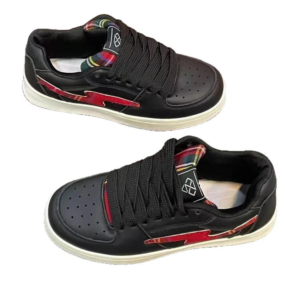 Damen Sportliche Sneakers mit zweifarbigem Obermaterial und trendigem Karomuster Heidi Mode - Image 5