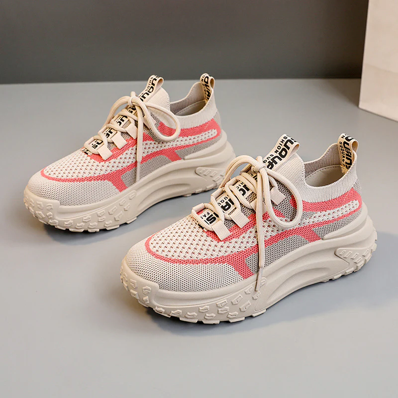 Damen sportliche Strick-Sneaker mit atmungsaktivem Obermaterial und rutschfester Sohle Heidi Mode - Image 2