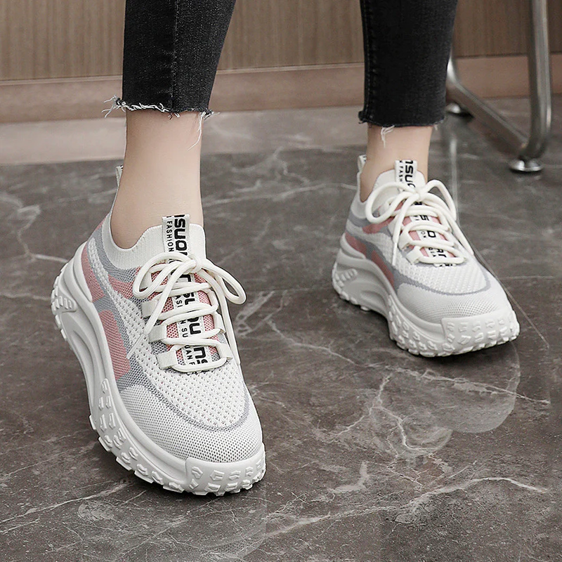 Damen sportliche Strick-Sneaker mit atmungsaktivem Obermaterial und rutschfester Sohle Heidi Mode - Image 4