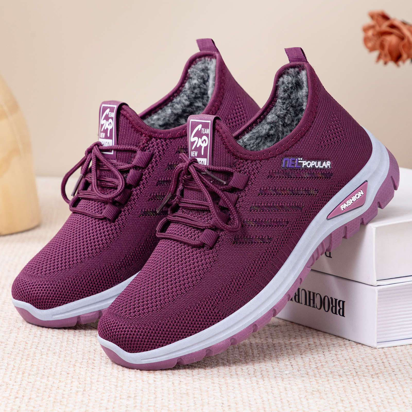 Damen Sportliche und bequeme Sneaker mit kuscheligem Innenfutter Heidi Mode - Image 2