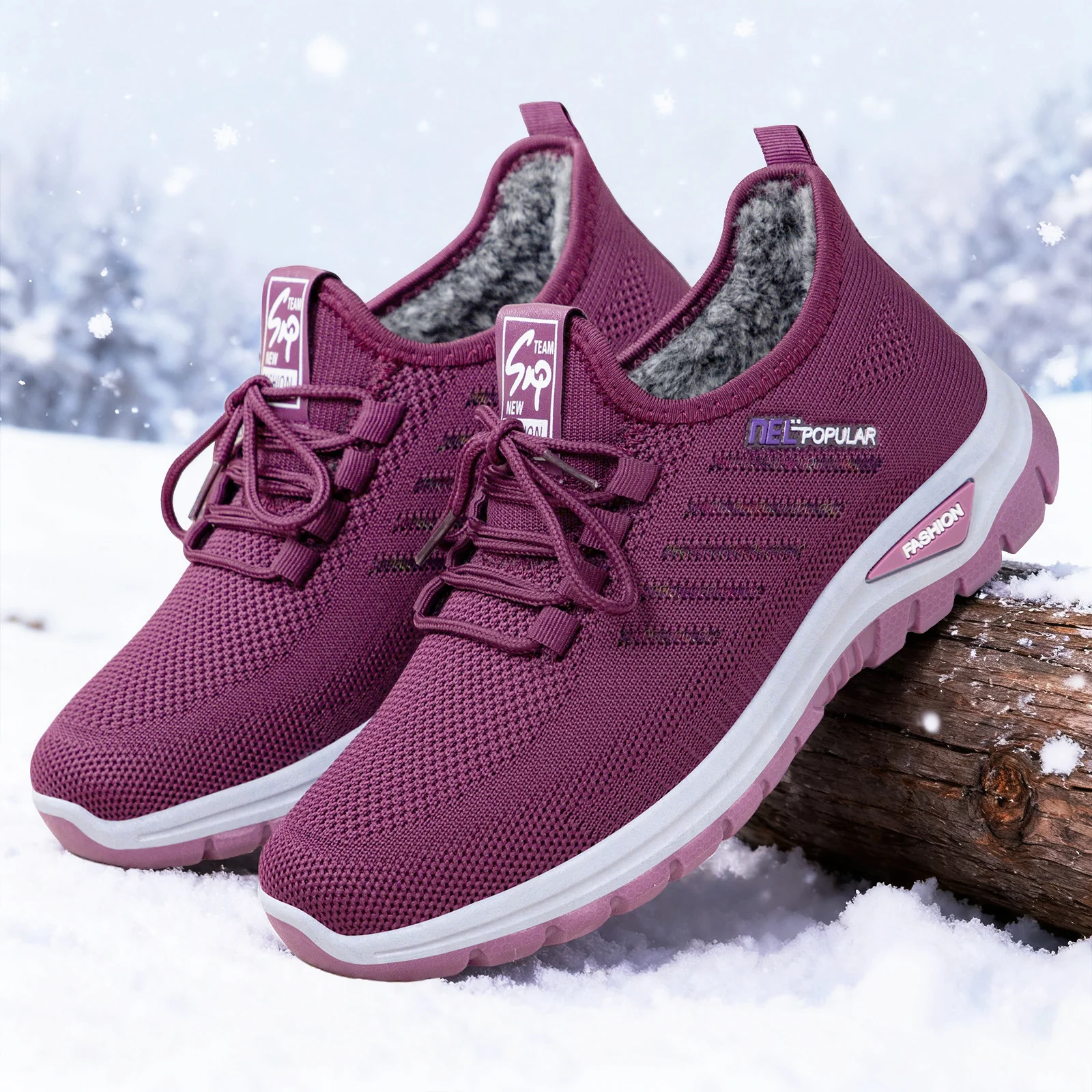 Damen Sportliche und bequeme Sneaker mit kuscheligem Innenfutter Heidi Mode - Image 3