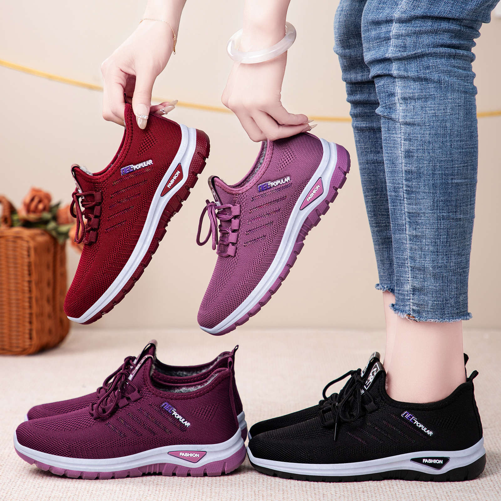 Damen Sportliche und bequeme Sneaker mit kuscheligem Innenfutter Heidi Mode - Image 4